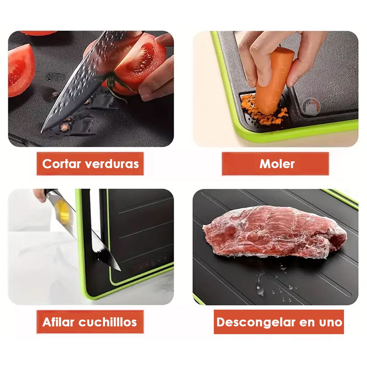 Miniatura 3 de Tabla Para Picar 4 En 1 Corte Descongela